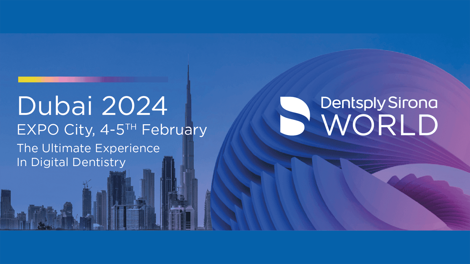 Logo der Dentsply Sirona World 2024 in Dubai für die Messe-Seite von EBS