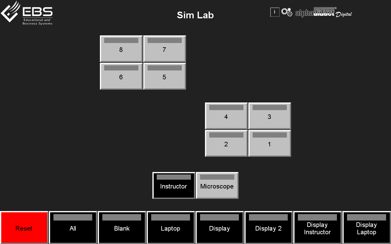 alphadidact® Digital Touchscreen – Konfiguration mit 8 Teilnehmern